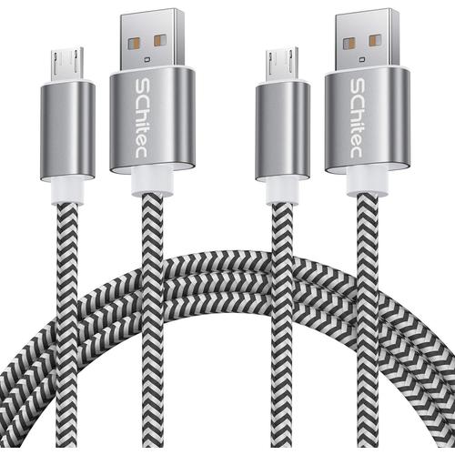 (Lot de 2) Cables Micro USB 3M Cable Micro USB 2.4A en Nylon Tress¿¿ Cable Cordon Chargeur Micro USB Rapide pour Android, Kindle, Samsung Galaxy Note Android