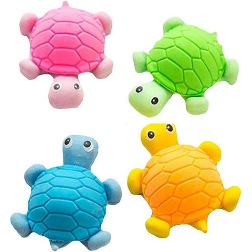 Lot De 5 Gommes En Caoutchouc Motif Tortue Couleur Al¿¿Atoire