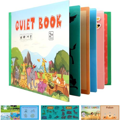 Montessori Quiet Book, Livre Calme Montessori For Toddlers, Interactive Busy Book, Puzzle Livre Livre ¿¿Ducatif, Jeu De R¿¿Flexion, Livre De Puzzles, Livre ¿¿Ducatif Pour Enfants ¿¿ Partir De 3 Ans (B)