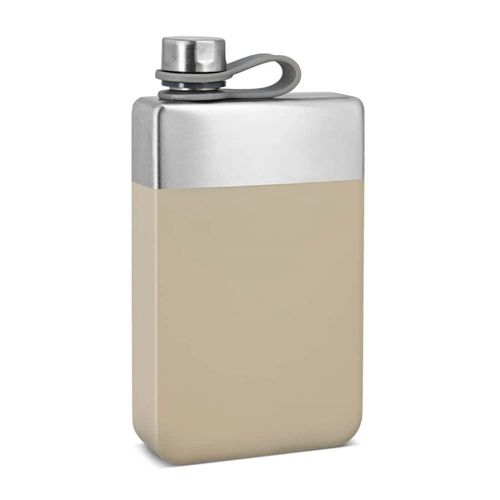 Flasque Alcool Randonée Beige Et Chromé