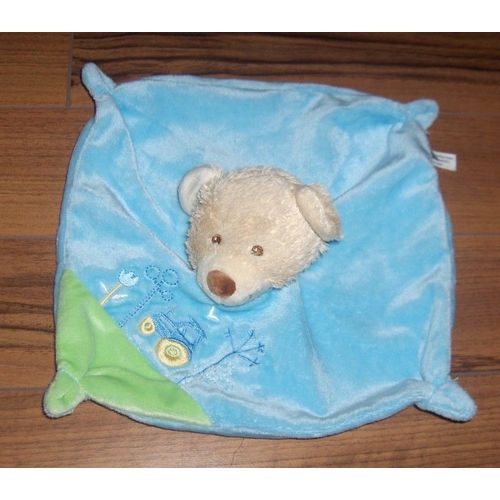 Doudou - Ours Plat Bleu
