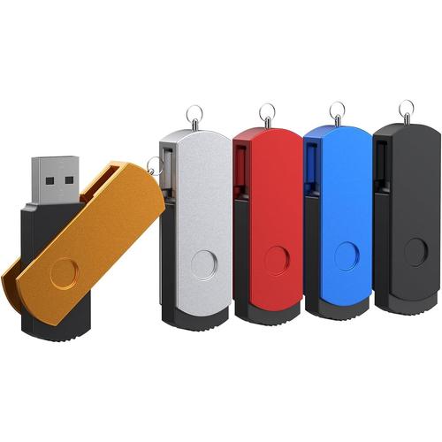 Cle USB 4 Go Lot de 5 M¿¿moire Sticks Rotation Disque Flash 4Go USB Pen Drive Couleur Mixte Cl¿¿s USB by