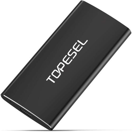 Disque SSD Externe Portable USB 3.1 USB Type C Externe SSD jusqu'¿¿ 500 Mo/s en Lecture Noir 250 Go pour Windows Mac OS Ordinateur PC