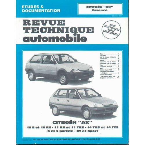 Citroën Ax - 10 E, 10 Re, 11 Re, 11 Tre, 14 Trs, 14 Tzs, Sport