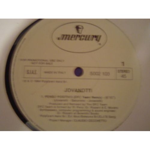 Penso Positivo   (Dfc Team Remix)  1994   Italie   Promo Copy