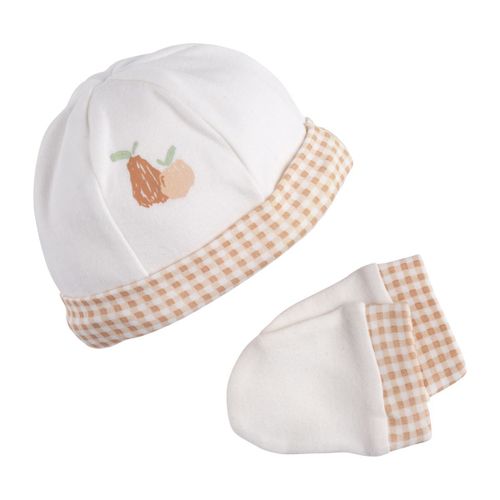 Lot Bonnet Et Moufles Bébé En Coton