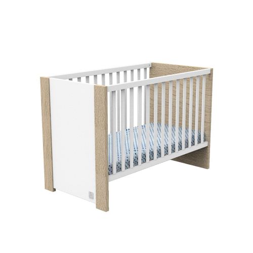 Lit Bébé 60x120 Cm Antonin Bois Et Blanc - Sauthon Meubles