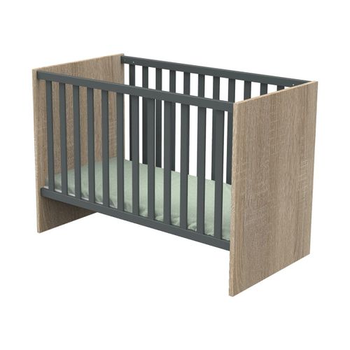 Lit Bébé 60x120 Cm Nova Gris Volcan - Sauthon Meubles