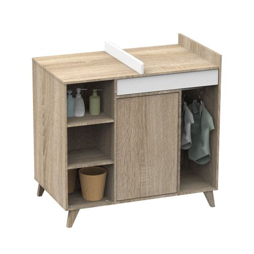 Commode À Langer Évolutive Nova Blanc Lin - Sauthon Meubles