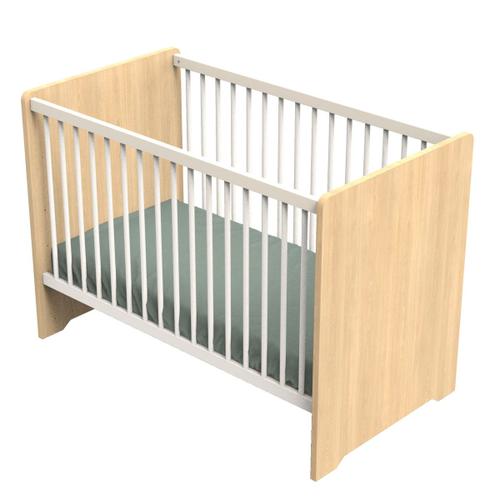 Lit Bébé 120 X 60 Avec Têtes De Lit Arrondies En Bois Décor Chêne Miel