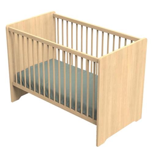 Lit Bébé 120 X 60 Avec Têtes De Lit Arrondies En Bois Décor Chêne Miel