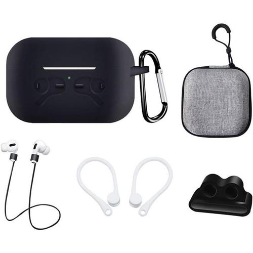 AirPods Pro Coque ¿¿tui 6 en 1 Kit AirPods Pro Accessory Set Housse de Protection Longes Anti-Perte(Sport) Support de Bracelet de Montre Cintres d'oreille Cintres Porte-cl¿¿s ¿¿tui AirPods Pro