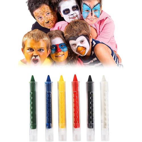 Visage Peinture, Maquillage Fluo, Peinture Corporelle, Crayon Maquillage Enfant, Peinture Corporelle Pour Le Visage, 6 Couleurs Palette De Maquillage Pour Enfants