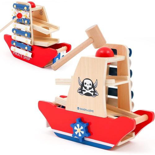 Jeux Marteau Bebe Pirate Avec Xylophone Jouet En Bois Bebe 1 An Jeux Educatif Montessori 1 2 An Grand Cadeau Marteau Montessori Jouets Musicaux Pour Les Tout-Petits