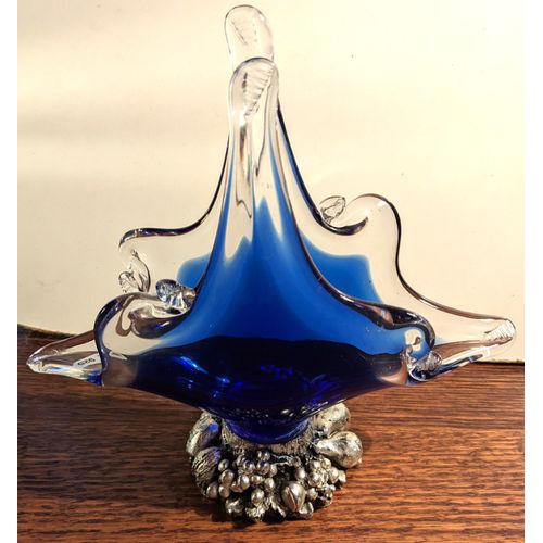 Porte serviette en verre - bleu