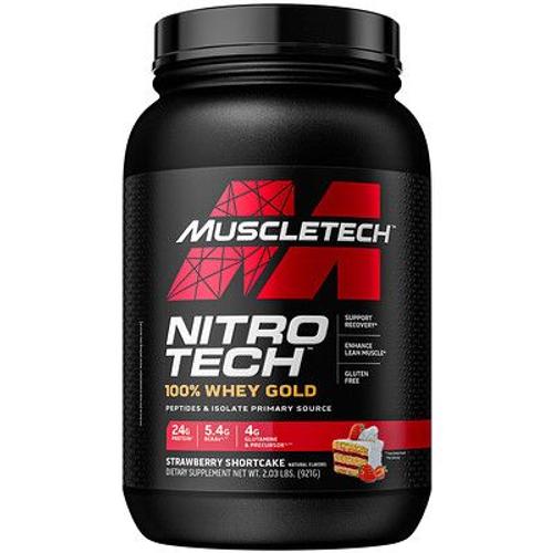 Muscletech Nitro Tech, 100 % Whey Gold, Charlotte Aux Fraises, 921 G