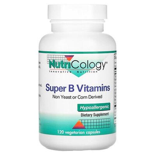 Nutricology Super Vitamines B, 120 Capsules Végétariennes 