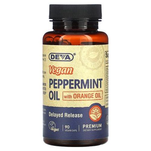 Deva Huile Végétale De Menthe Poivrée Et Huile D'orange, 90 Capsules Vegan 