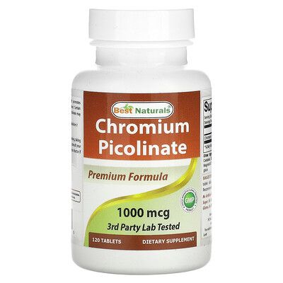 Best Naturals Chromium Picolinate, 1000 Mcg , 120 Tablets 