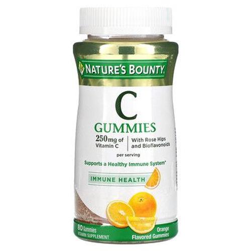 Nature's Bounty Gommes À La Vitamine C, Arôme Orange, 250 Mg, 80 Gommes (125 Mg Par Gomme)