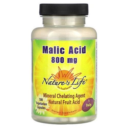 Nature's Life Acide Malique, 800 Mg, 100 Capsules Végétariennes 