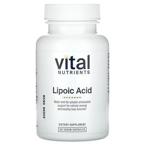 Vital Nutrients Acide Lipoïque, 60 Capsules Vegan 