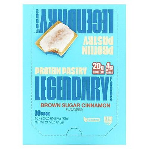 Legendary Foods Pâtisserie Protéinée, Sucre Roux Et Cannelle, 10 Sachets, 61 G Chacun