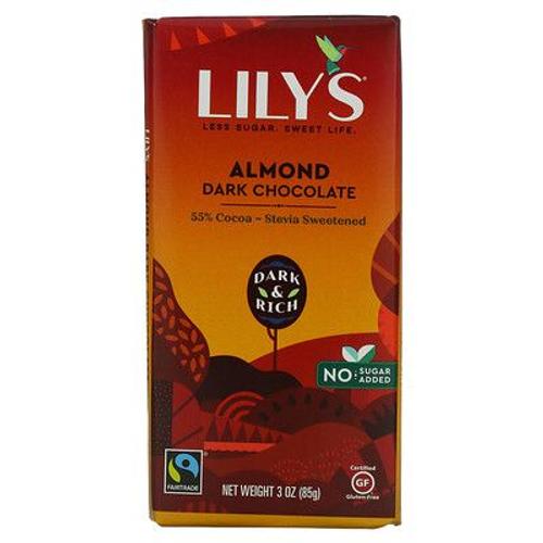Lily's Sweets Chocolat Noir, Amande, 85 G (3 Oz)