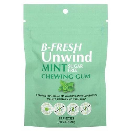 B-Fresh Chewing-Gum, Sans Sucre, Menthe, 25 Pièces (50 G)