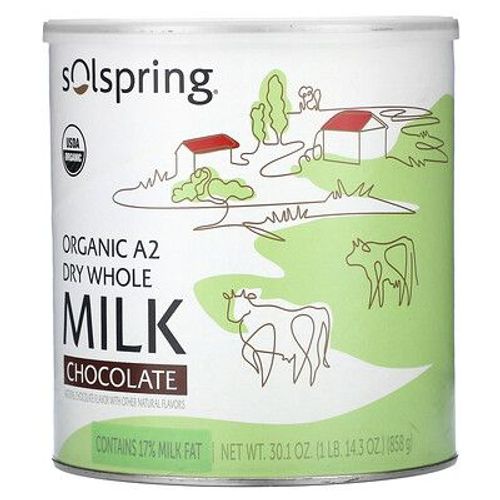 Dr. Mercola Solspring, Lait Entier En Poudre Biologique A2, Chocolat, 858 G