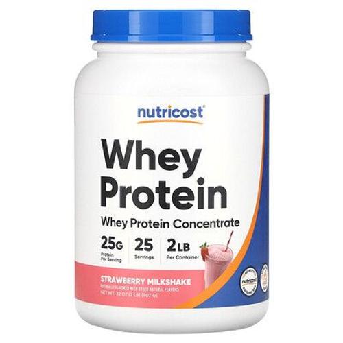 Nutricost Concentré De Protéines De Lactosérum, Milkshake À La Fraise, 907 G