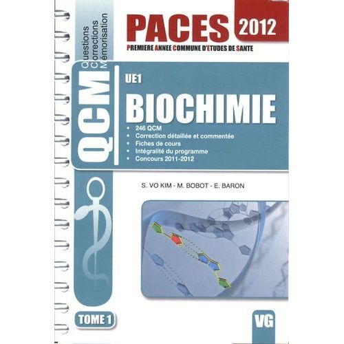 Biochimie Ue1 - Tome 1