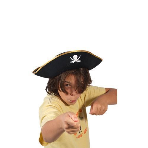 Chapeau Feutre Pirate Noir Petit Modèle