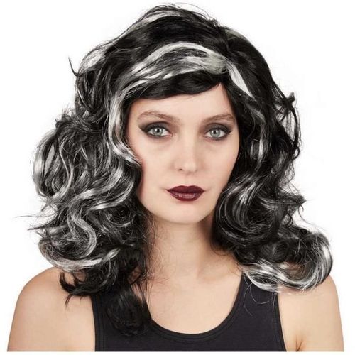Perruque De Sorcière Halloween Adulte - Ptit Clown - Cheveux Gris Et Noirs - Taille Unique
