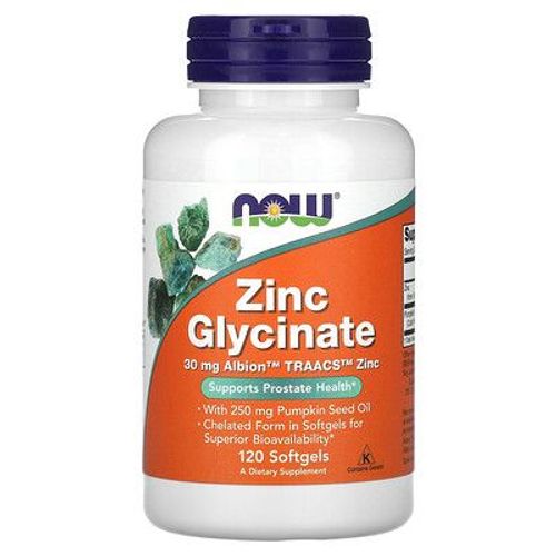 Now Foods Glycinate De Zinc, 120 Capsules À Enveloppe Molle 