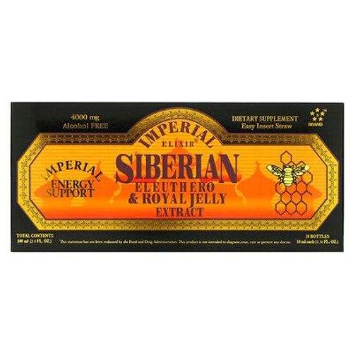 Imperial Elixir Eleuthéro De Sibérie Et Extrait De Gelée Royale, Sans Alcool, 4000 Mg, 10 Flacons, 10 Ml Chacun 