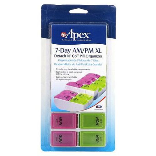 Apex 7 Jours Am/Pm Xl, Pilulier Detach N' Go, 1 Comprimé À Pilules 