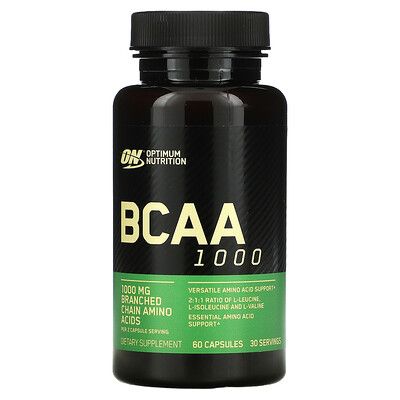 Optimum Nutrition Bcaa 1000, 1000 Mg, 60 Capsules (500 Mg Par Capsule) 