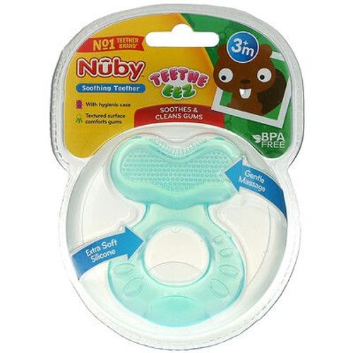 Nuby Anneau De Dentition Apaisant, Teeth Eez, 3 Mois Et Plus, Aqua, 2 Pièces