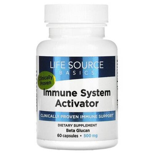 Life Source Basics (Wgp Beta Glucan) Activateur Du Système Immunitaire, 500 Mg, 60 Capsules 