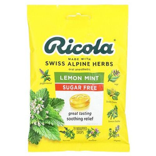 Ricola Anesthésique Buccal, Sans Sucre, Citron Et Menthe, 19 Gouttes Emballées