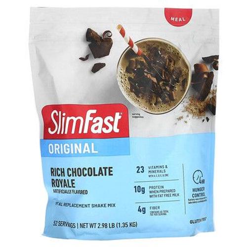 Slimfast Original, Substitut De Repas Pour Boisson Frappée, Riche Chocolat Royal, 1,35 Kg