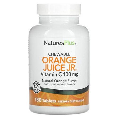 Naturesplus Jus D'orange Junior, Complément Vitamine C, 100 Mg, 180 Comprimés 