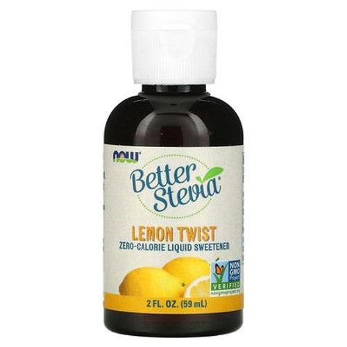 Now Foods Better Stevia, Édulcorant Liquide Sans Calorie, Zeste De Citron, 59 Ml 