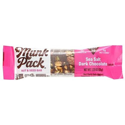 Munk Pack Barre Aux Noix Et Aux Graines, Chocolat Noir Au Sel De Mer, 35 G