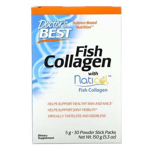 Doctor's Best Collagène De Poisson Avec Naticol, 5 G, 30 Sachets De Poudre En Stick