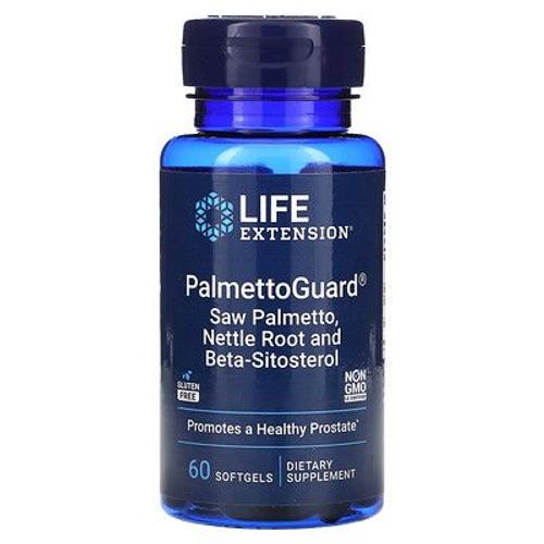 Life Extension Palmettoguard, Chou Palmiste/Racine D'ortie Avec Bêta-Sitostérol, 60 Capsules À Enveloppe Molle