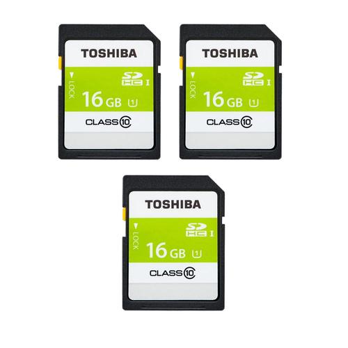 3pcs Toshiba carte mémoire SDXC 16 Go classe 10 U1 sans l'emballage (en vrac)