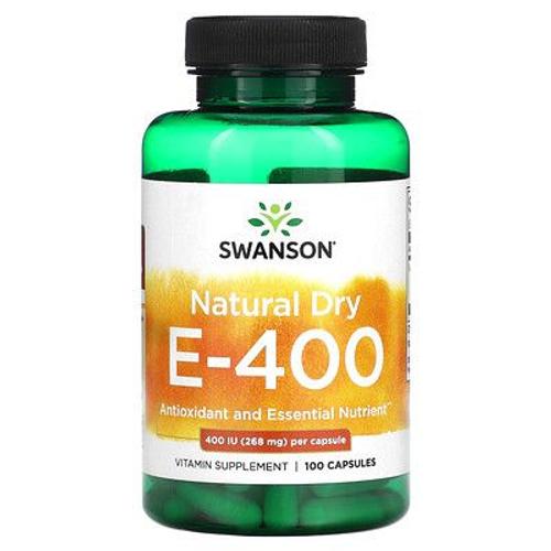 Swanson Natural Dry E-400, 268 Mg (400 Ui), 100 Capsules 