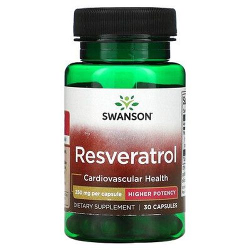 Swanson Resvératrol, Haute Efficacité, 250 Mg, 30 Capsules 